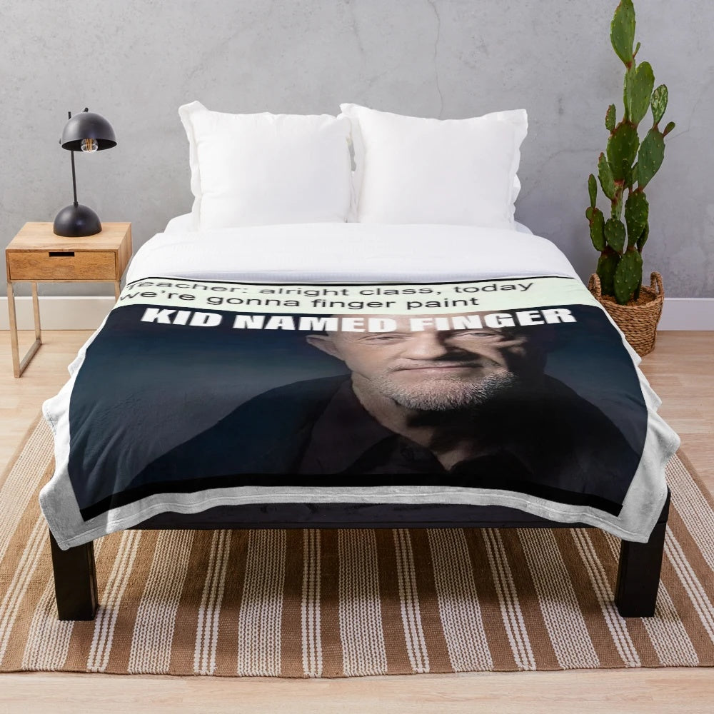 Kid Named Finger" themed plush blanket with Breaking Bad meme design