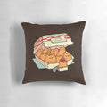 Whimsical pillow depicting a cat made of fast food nuggets, designed by artist Tobe Fonseca