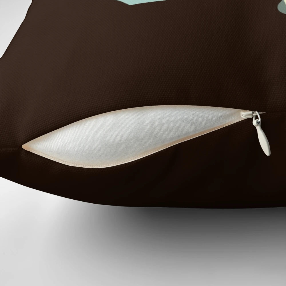 Whimsical pillow depicting a cat made of fast food nuggets, designed by artist Tobe Fonseca