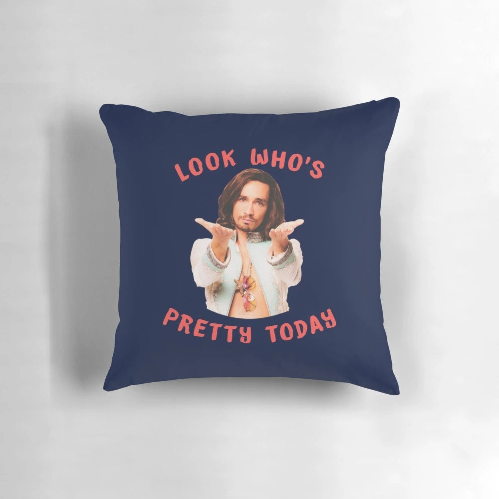 Pillow featuring a funny meme design of Klaus Hargreeves from The Umbrella Academy Netflix series