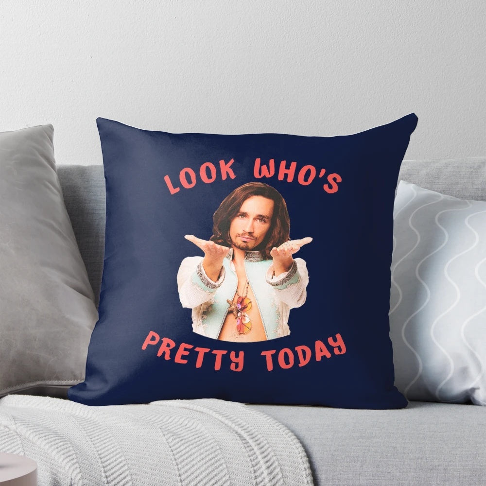 Pillow featuring a funny meme design of Klaus Hargreeves from The Umbrella Academy Netflix series