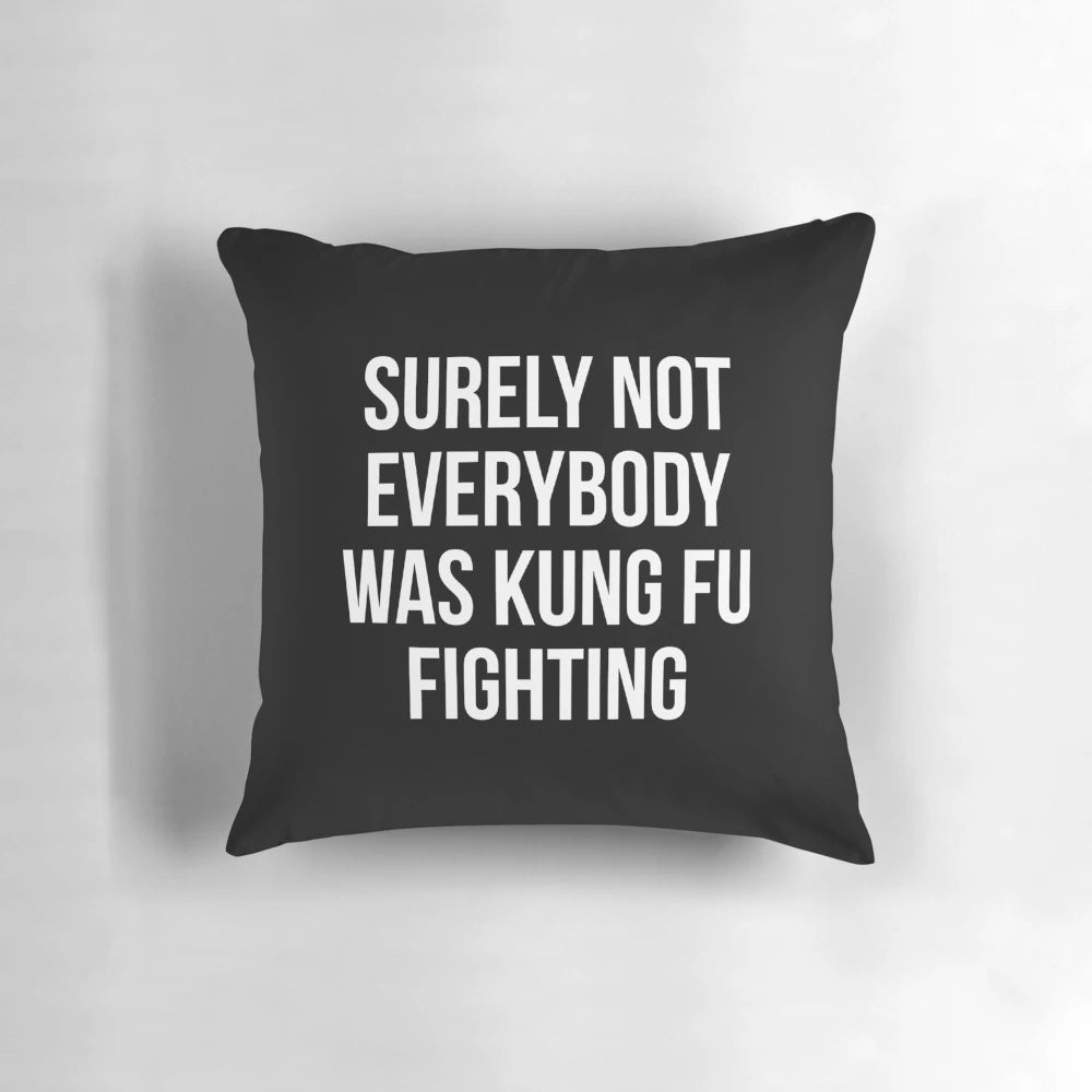 Funny Kung Fu Pillow with Humorous Dad Joke and Song Parody Graphic