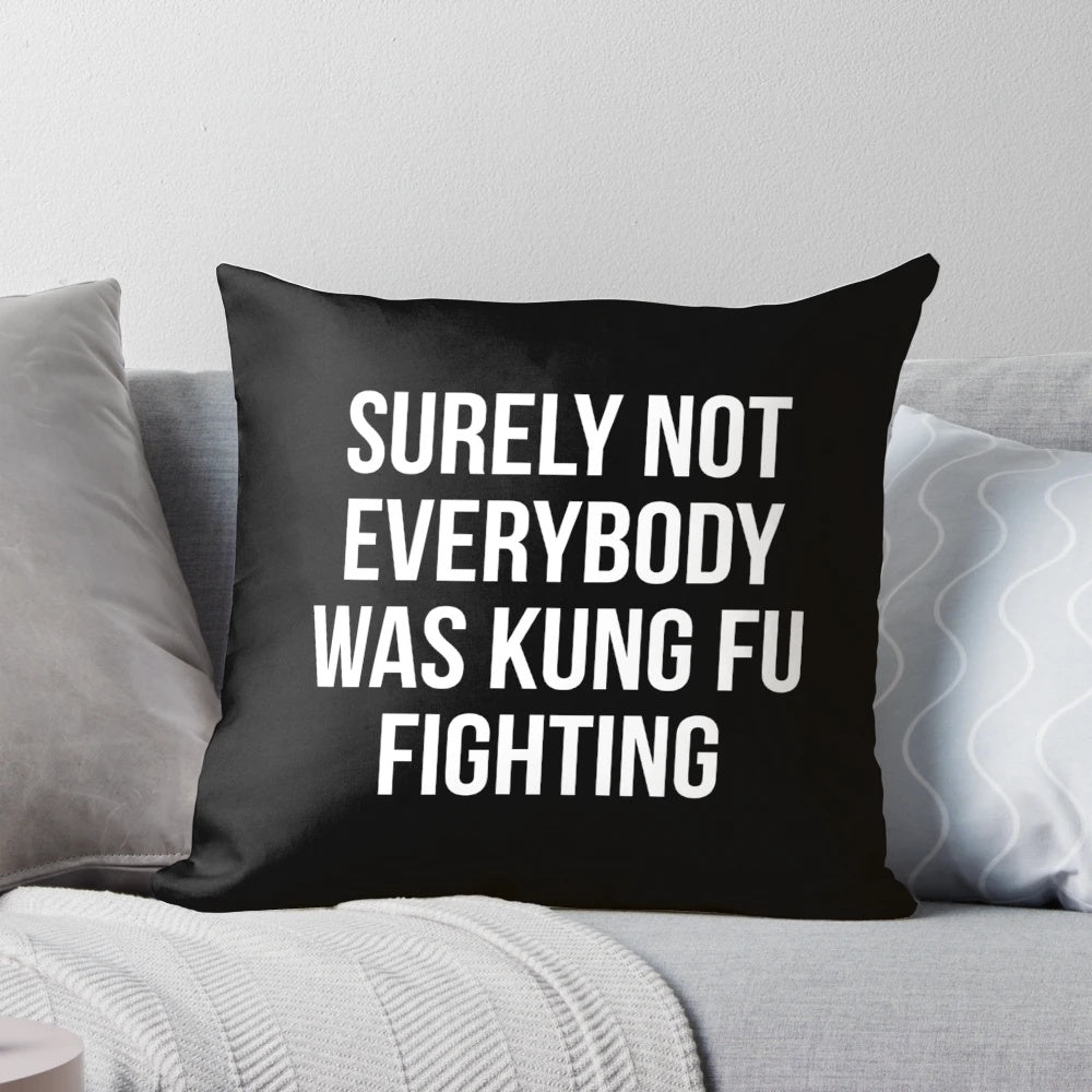 Funny Kung Fu Pillow with Humorous Dad Joke and Song Parody Graphic