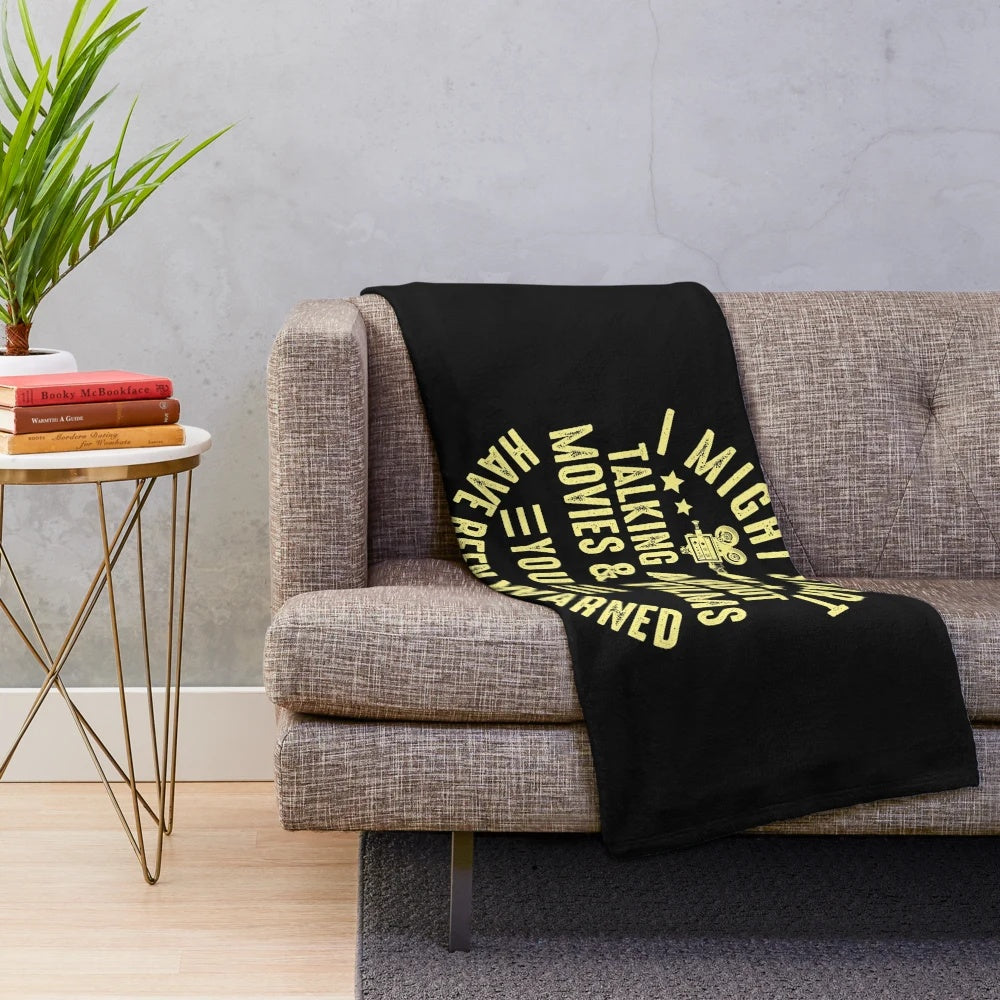 Cozy plush blanket featuring a funny movie critic design for cinema and film lovers