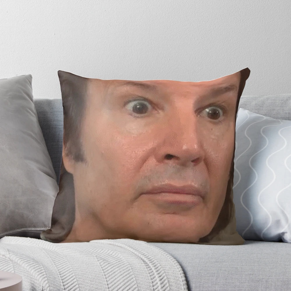 Funny pillow featuring an image of director Neil Breen, known for his unique and bizarre films.