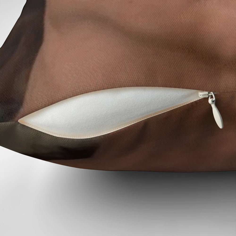 Funny pillow featuring an image of director Neil Breen, known for his unique and bizarre films.