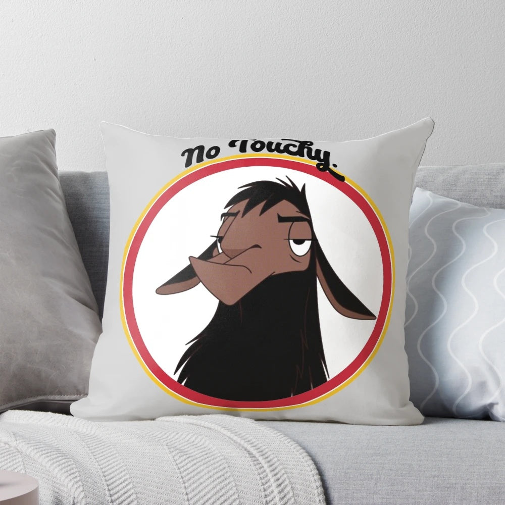 Funny "No Touchy" Kuzco Llama Pillow from Emperor's New Groove