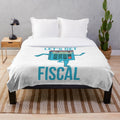 Plush blanket with a funny accounting pun design