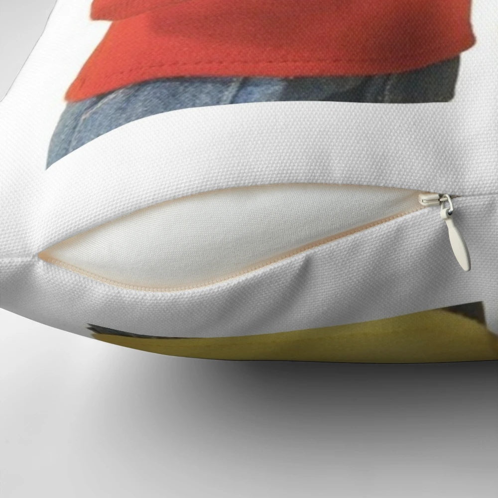 Colorful pillow design featuring the cartoon characters Pat and Mat