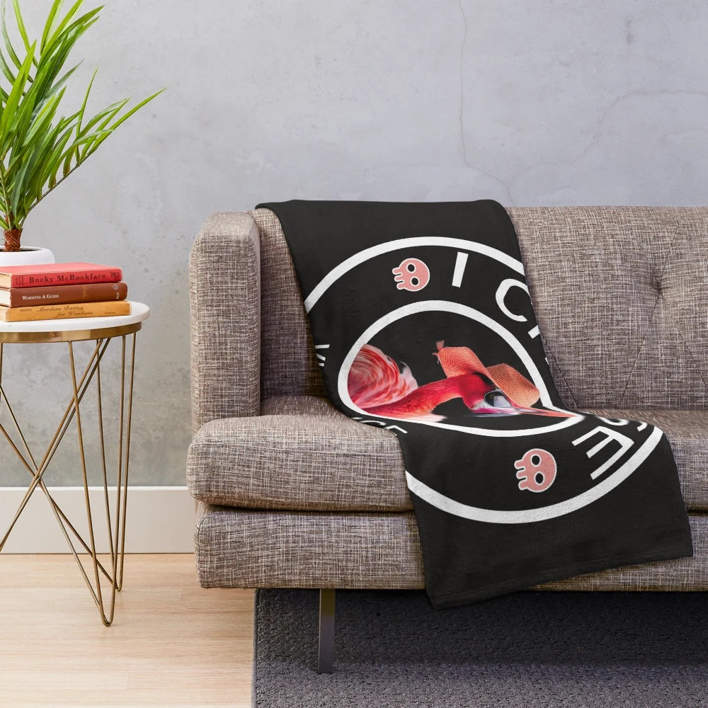Funny pelicans plush blanket with "I Choose Violence" inspired design