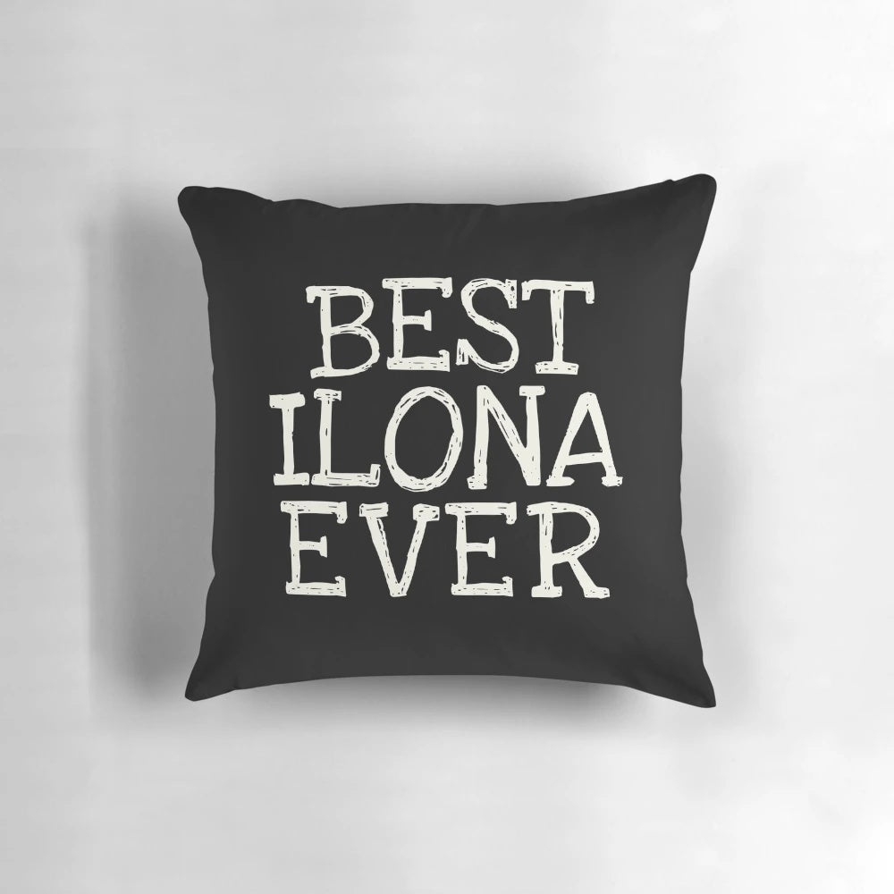 Funny personalized Ilona name pillow with humorous text