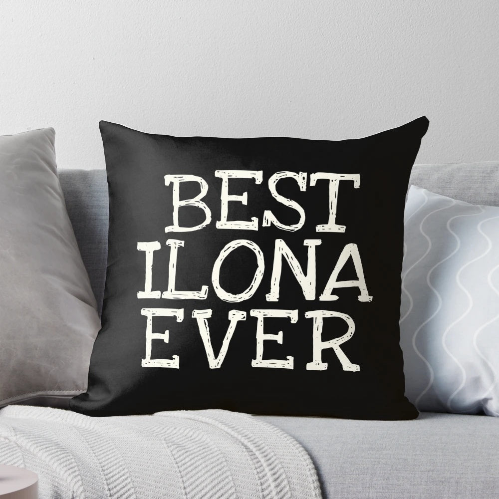 Funny personalized Ilona name pillow with humorous text