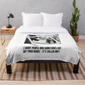 Plush blanket featuring a humorous photography-themed design