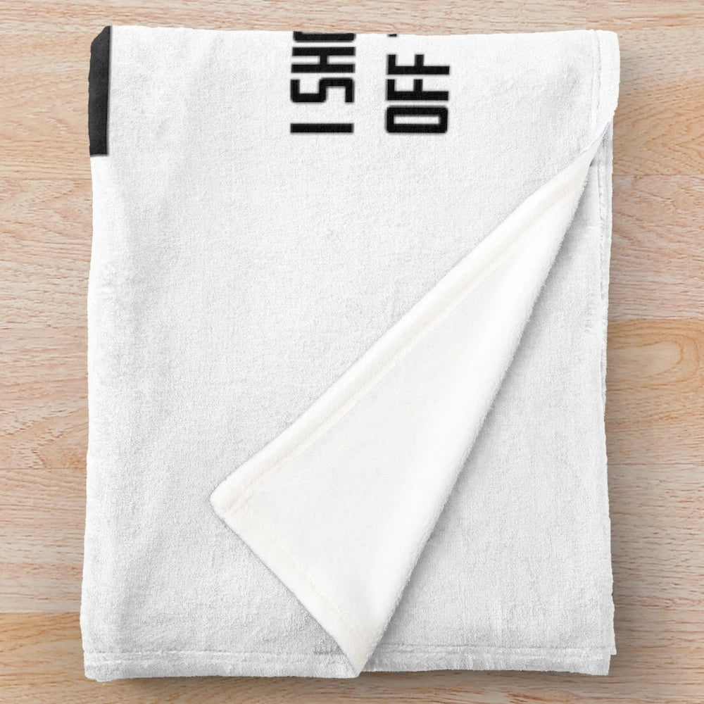 Plush blanket featuring a humorous photography-themed design