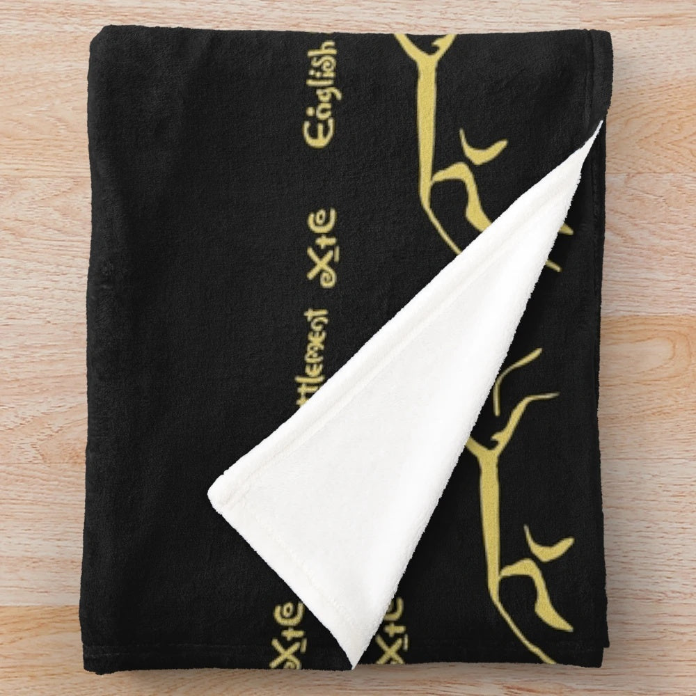 Plush blanket featuring a funny design inspired by the English Settlement music band