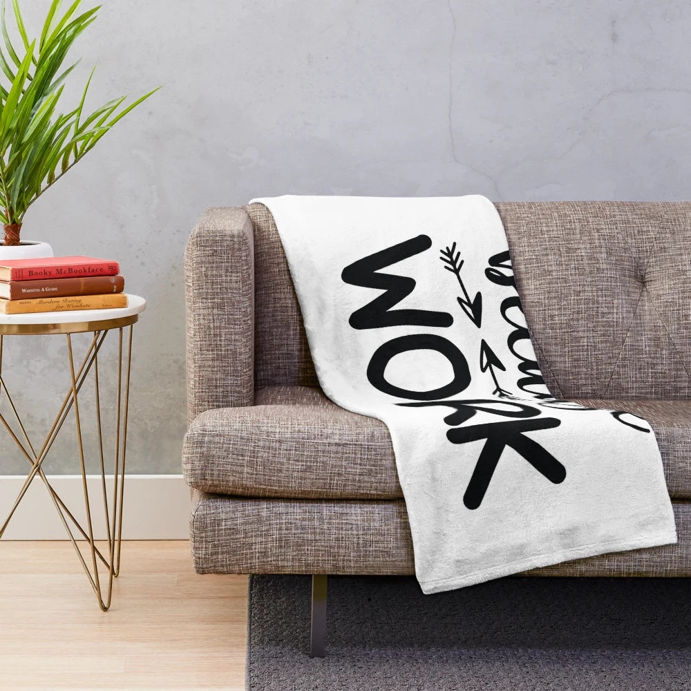 Plush blanket with a funny quote for teachers