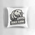 Humorous Polish beaver "Bober Kurwa" pillow design