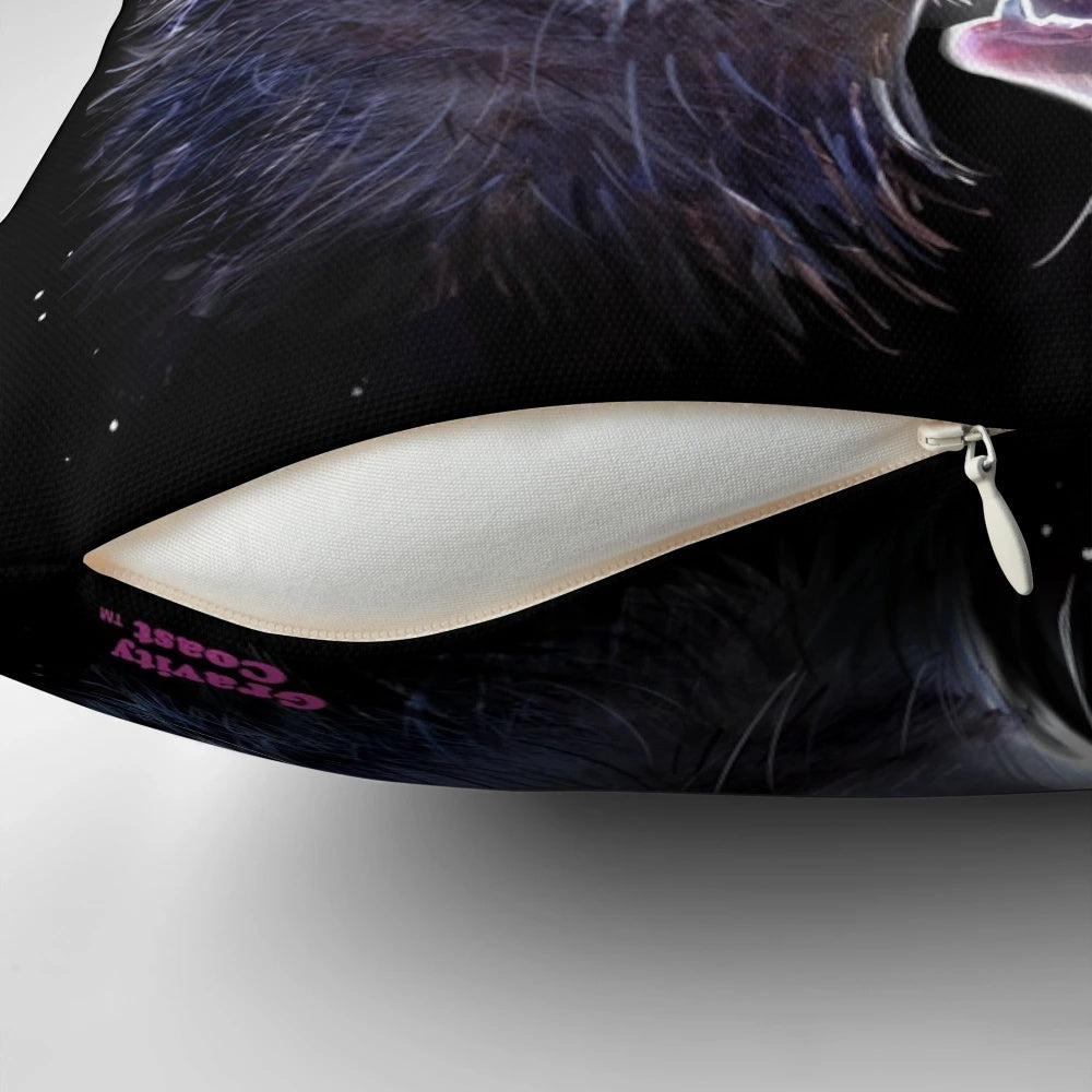 Three opossums howling at the moon on a funny possum t-shirt pillow