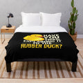 Funny Programmer Plush Blanket with Rubber Duck Debugging Design