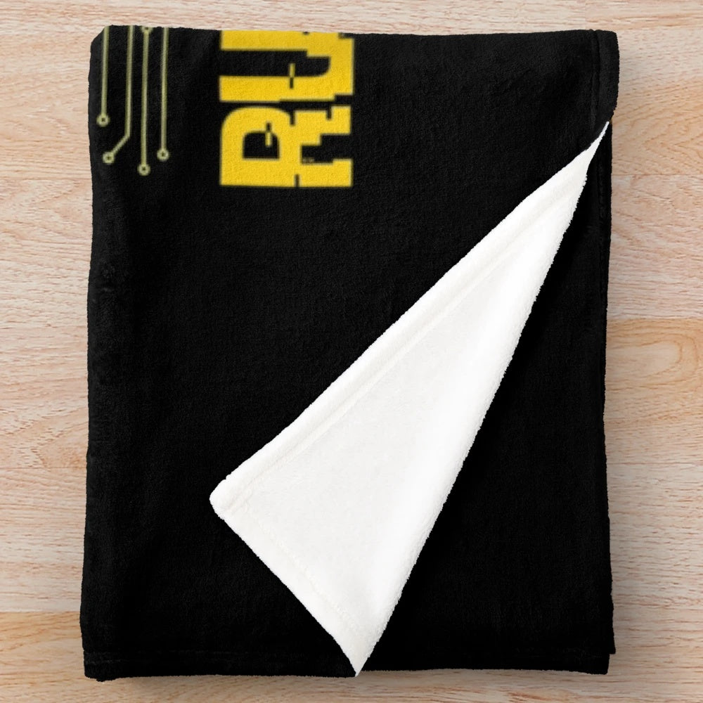 Funny Programmer Plush Blanket with Rubber Duck Debugging Design