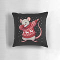 Christmas Rat Lover Pillow - Funny Ugly Xmas Decor for Animal Lovers