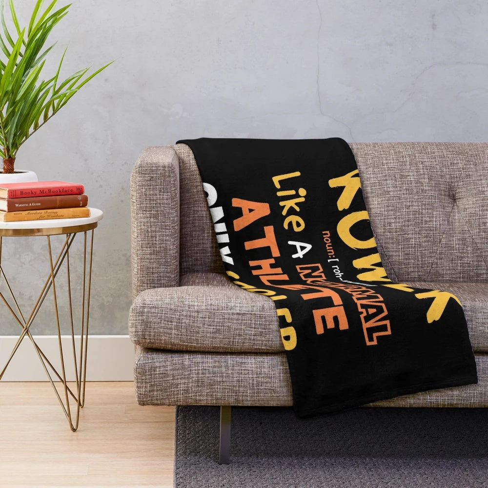 Funny plush blanket with rowing definition and rowing athlete design