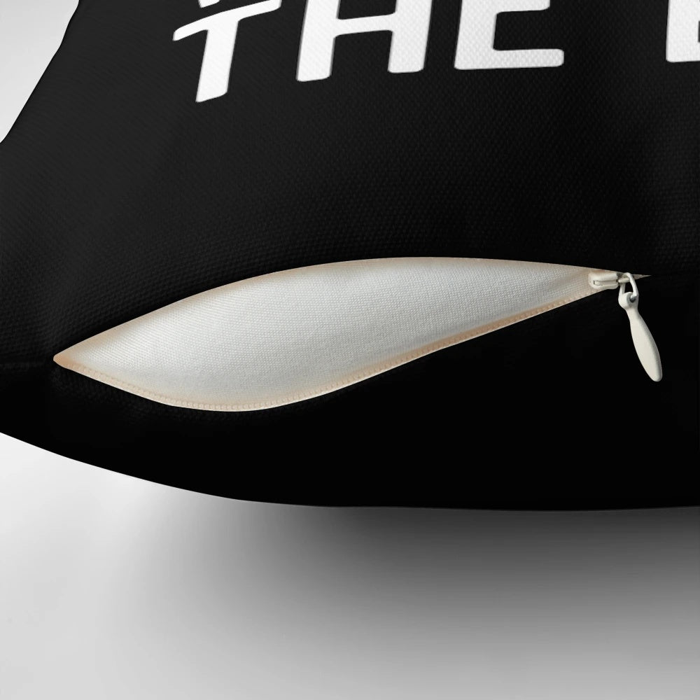 A white pillow with the text "Sorry for what I said while docking the boat" printed on it, a humorous gift for boating and sailing enthusiasts.