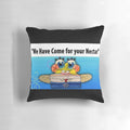 Humorous Spongebob meme pillow featuring a fly with the text "We Have Come for Your Nectar!