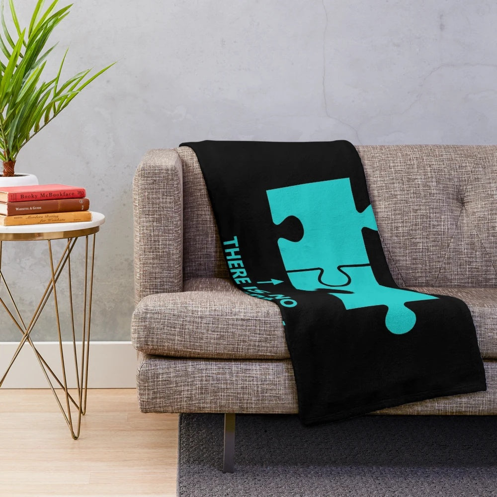 Funny "There Is No Mature Content" plush blanket with puzzle design