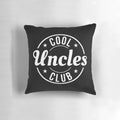 Stylish throw pillow with the text "Cool Uncles Club" - a great gift for the new uncle in your life.
