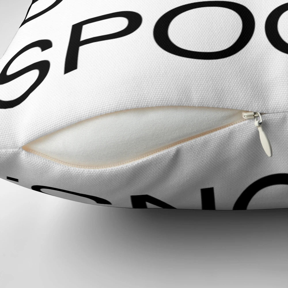 A white pillow with the text 'Would Rather Be In Spoons' printed in a humorous font, referencing the popular UK pub chain Wetherspoons.