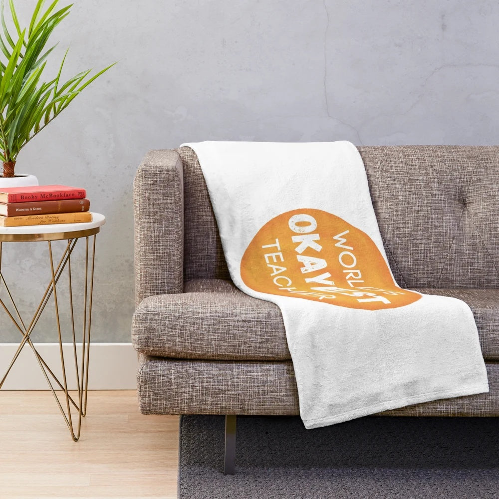 Funny "World's Okayest Teacher" Plush Blanket