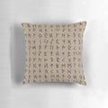 Futhark rune pillow with intricate Norse designs