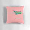 Vibrant 8-bit style pixel art depiction of a futuristic space delivery ship from Futurama