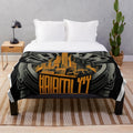 Gigantic plush blanket with futuristic cinema-inspired light display