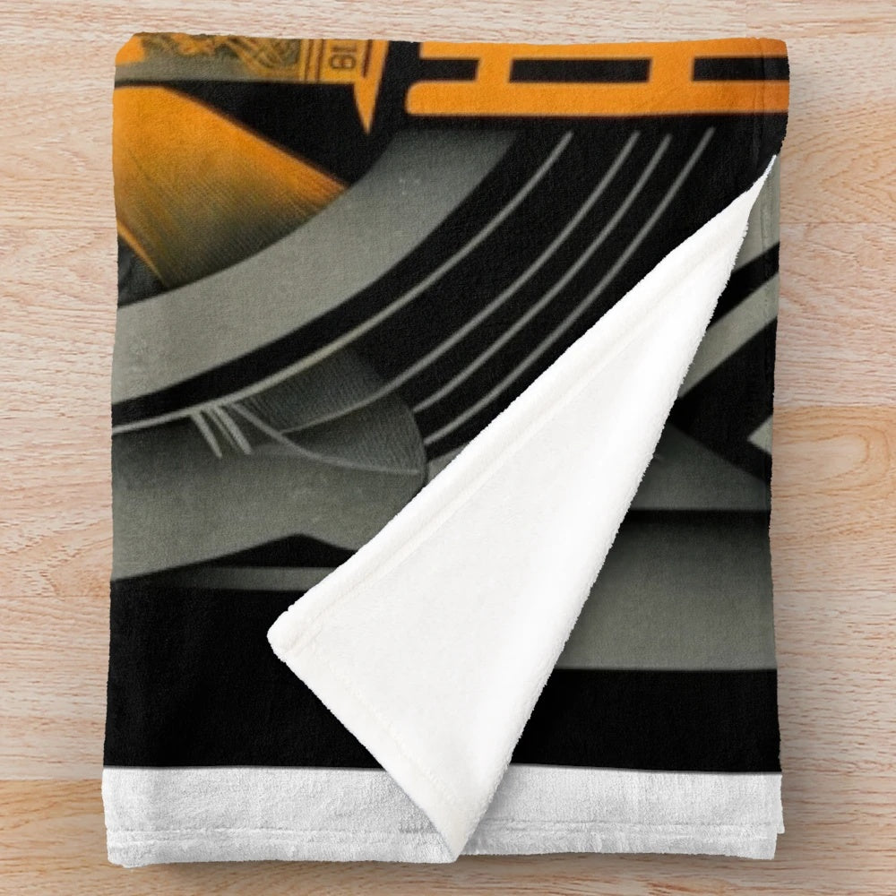 Gigantic plush blanket with futuristic cinema-inspired light display