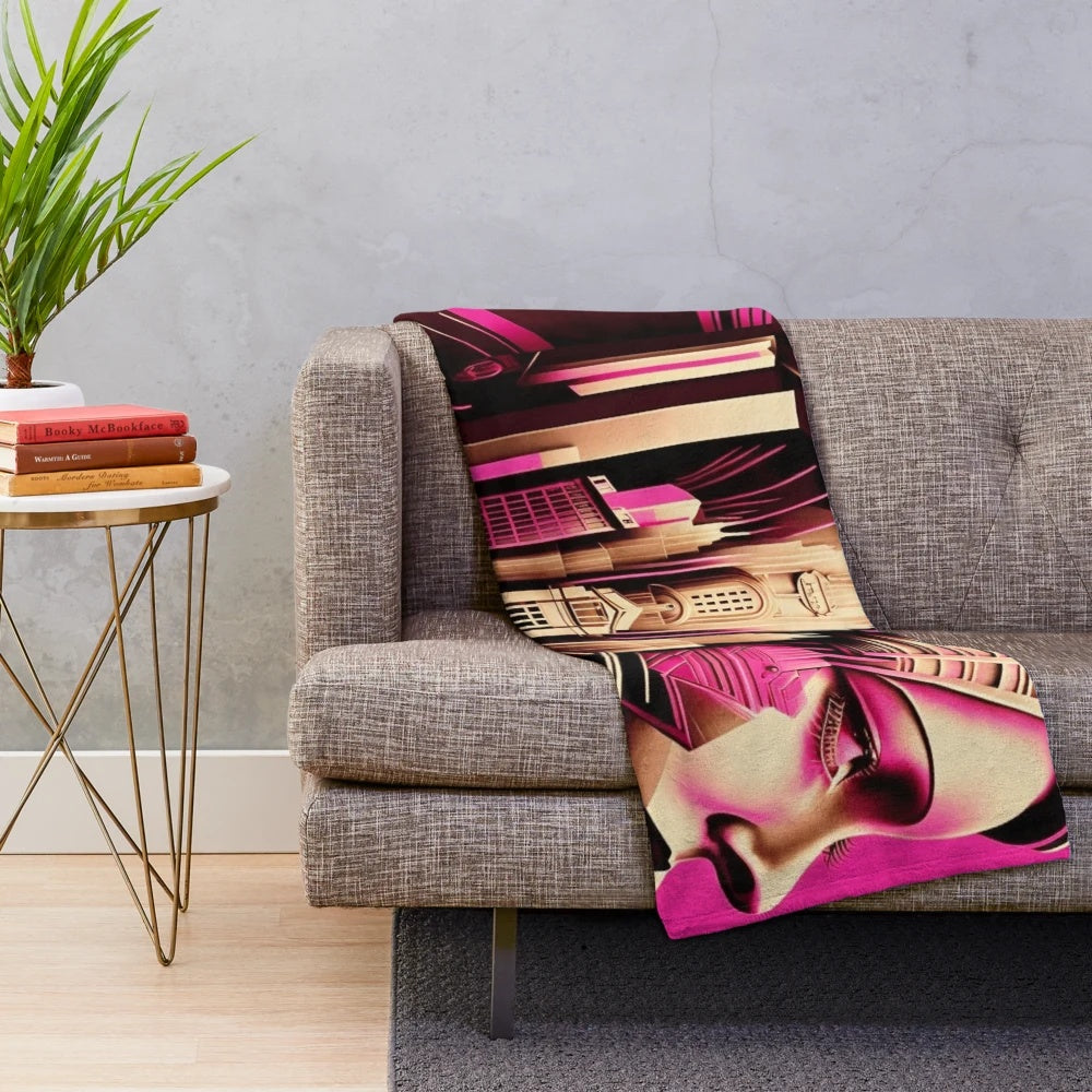 Metropolis City-themed plush blanket with futuristic, cinematic design