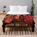 Futuristic city cinema lights games plush blanket