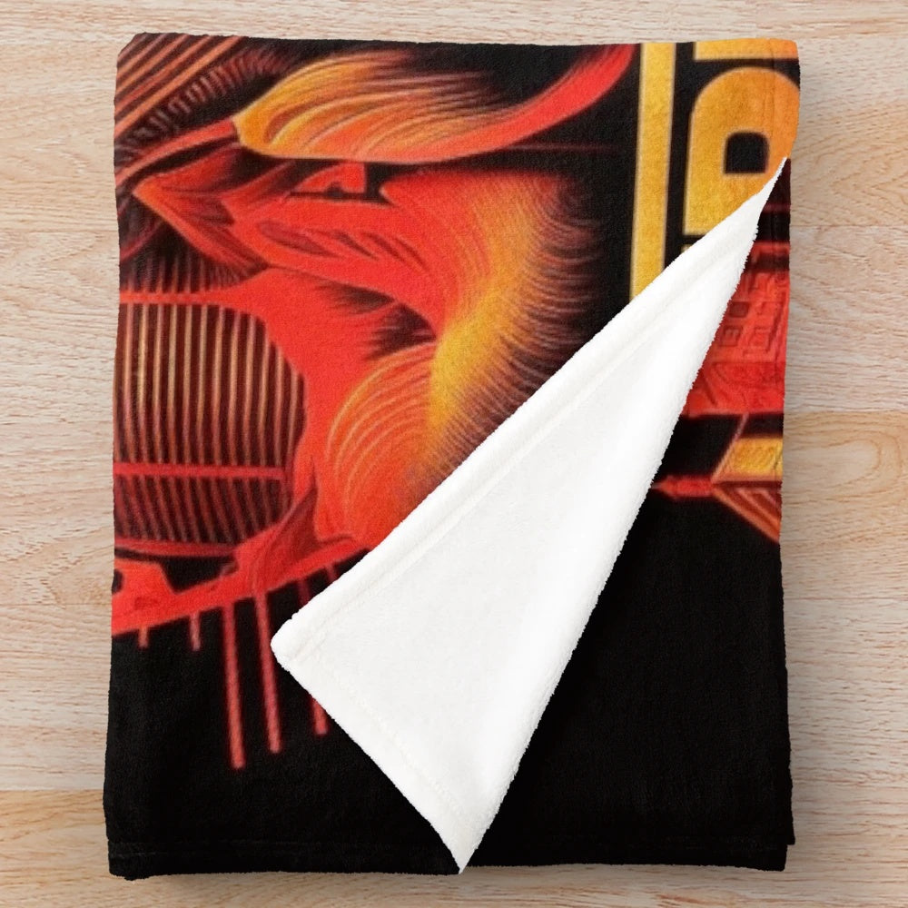 Futuristic city cinema lights games plush blanket