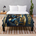 Futuristic city cinema lights themed plush blanket