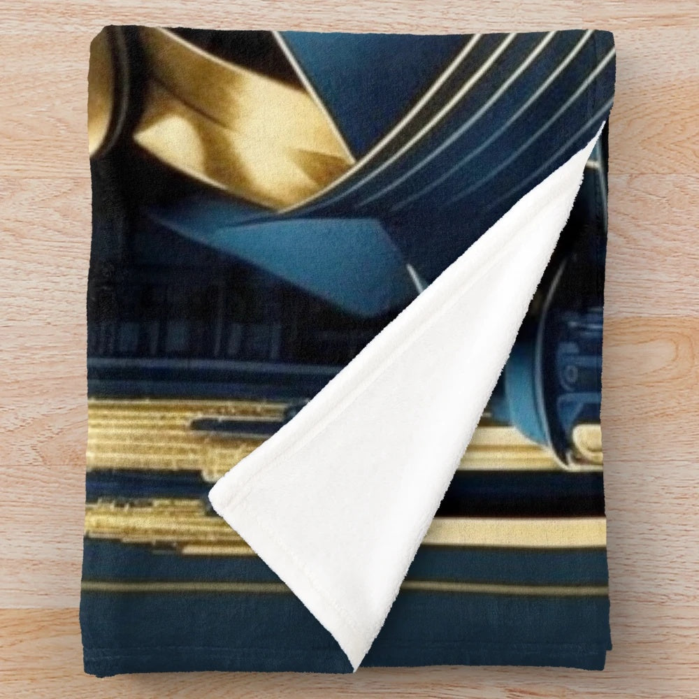 Futuristic city cinema lights themed plush blanket
