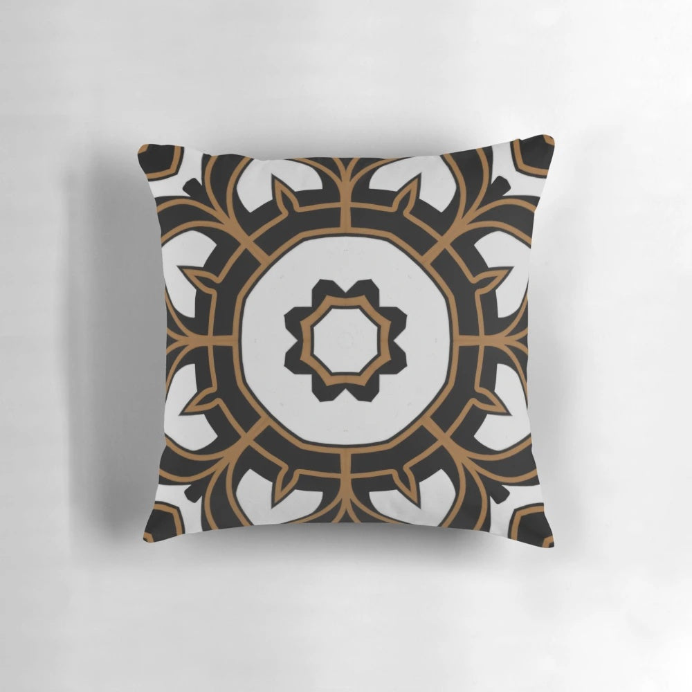 Futuristic glassy background pattern mandala flower vector illustration decorative pillow