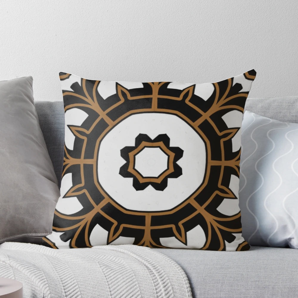 Futuristic glassy background pattern mandala flower vector illustration decorative pillow