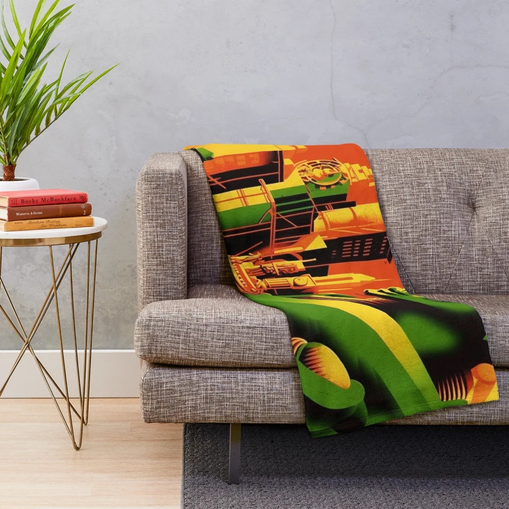 Futuristic Metropolis City Cinema Lights Plush Blanket