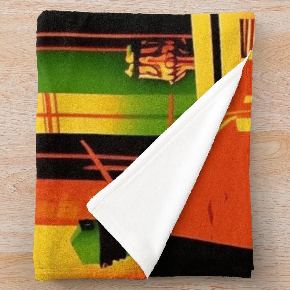 Futuristic Metropolis City Cinema Lights Plush Blanket