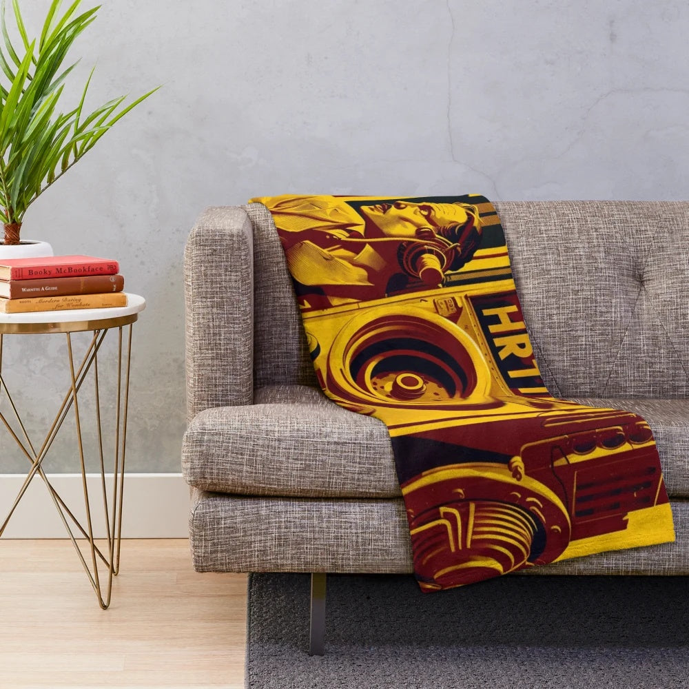 Futuristic Metropolis City Plush Blanket with Cinematic Inspired Design