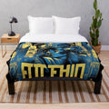 Futuristic Metropolis City Plush Blanket with Cinematic Designs