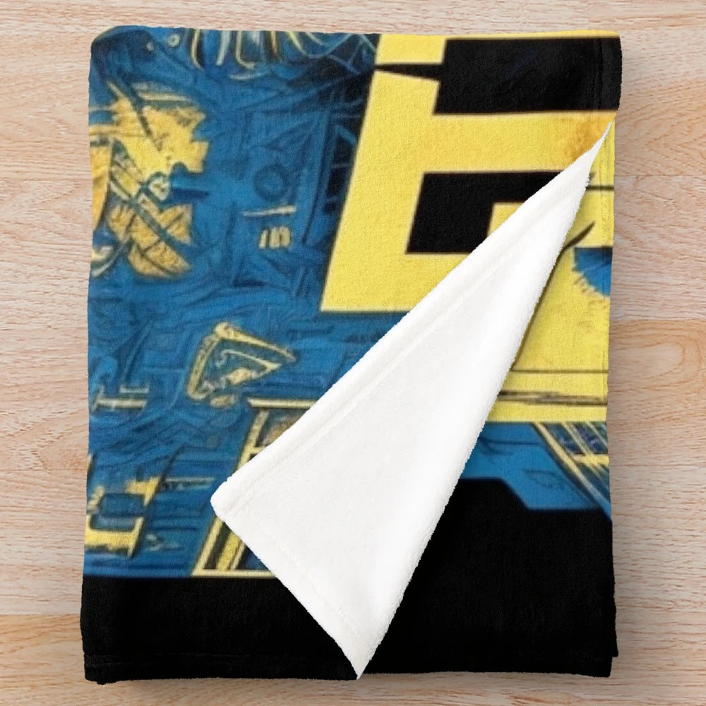 Futuristic Metropolis City Plush Blanket with Cinematic Designs