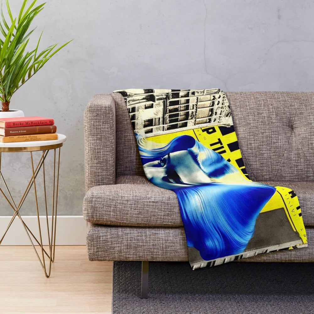 Futuristic Metropolis City Plush Blanket