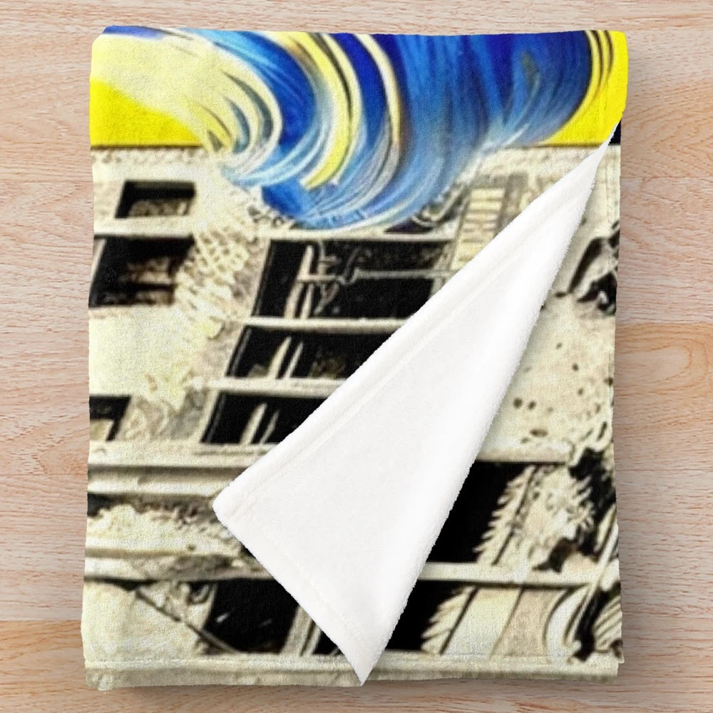 Futuristic Metropolis City Plush Blanket